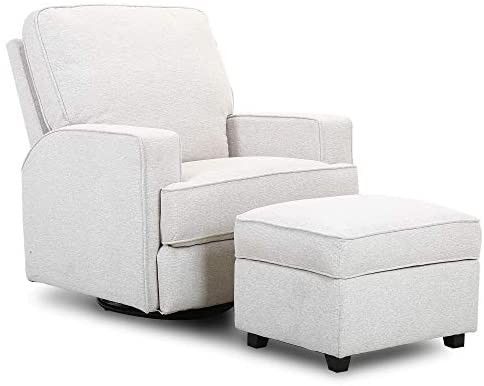 Amazon Brand – Ravenna Home Contemporary Swivel Glider Accent Chair with Storage Ottoman, 33.9"... | Amazon (US)