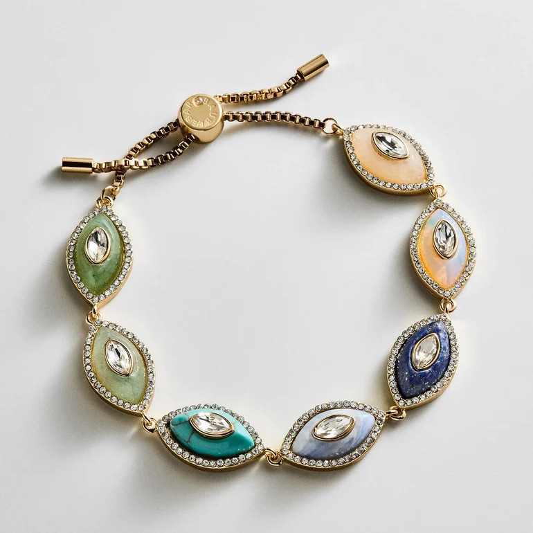 Bright Eye Semi-Precious Bracelet - Gold/Blue | BaubleBar