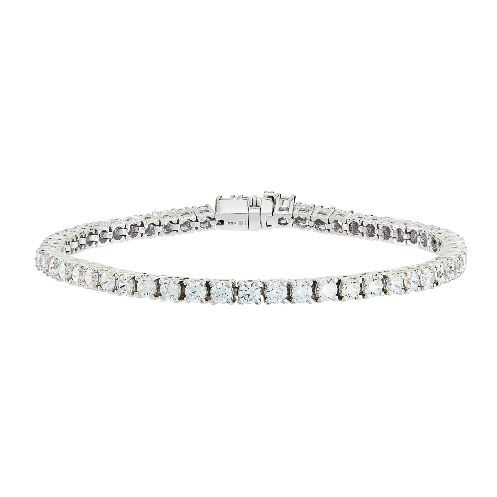 Silver Tennis Bracelet with White Stones | Rosie Fortescue Jewellery