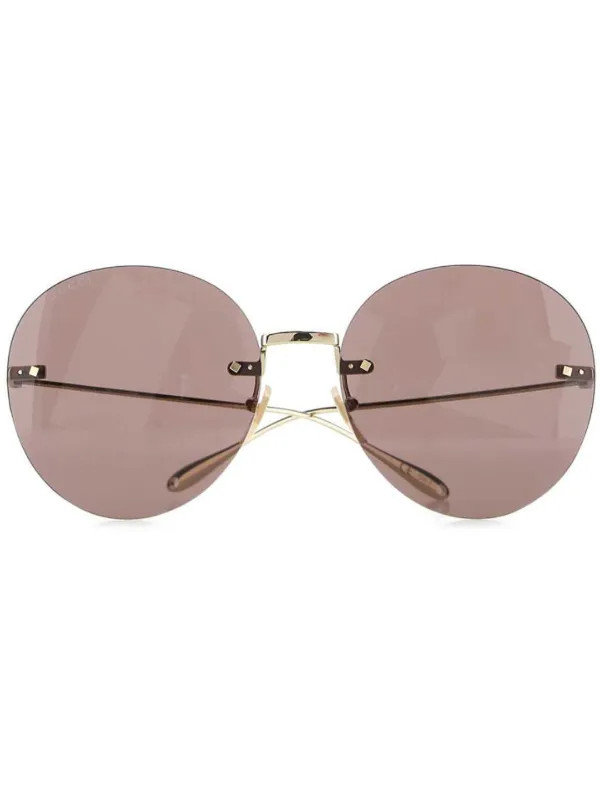 Gucci Eyewear Frameless Round Sunglasses | Gold | FARFETCH CA | Farfetch Global