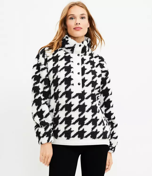 Lou & Grey Houndstooth Cozy Up Top | LOFT