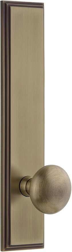 Grandeur 837258 Hardware Carre' Tall Plate Fifth Avenue Knob Size, Privacy-Backset: 2.375", Vinta... | Amazon (US)