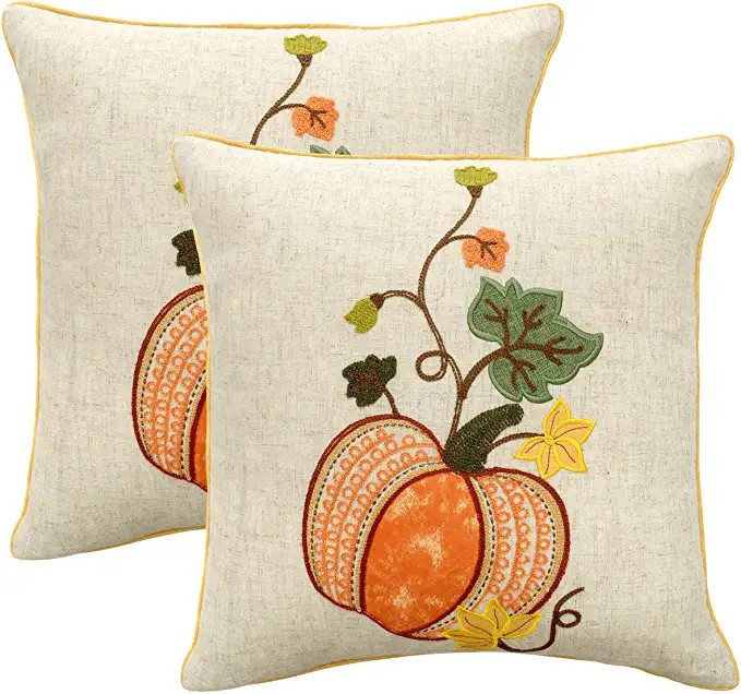 Grelucgo Embroidered Thanksgiving or Halloween Throw Pillow Case Cover, Decorative Fall Harvest P... | Amazon (US)