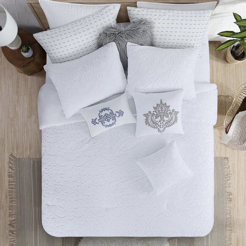 Marilla Damask Boho Tufted Comforter Set | Wayfair North America