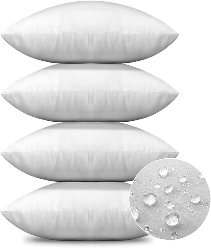 OTOSTAR Premium Outdoor Pillow Inserts 20x20 Inch Set of 4 Waterproof Throw Pillow Inserts Square... | Amazon (US)