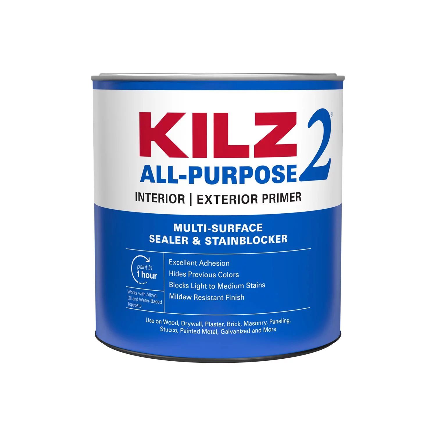 KILZ 2 All-Purpose Latex Primer, Interior/Exterior, 1 Quart | Walmart (US)