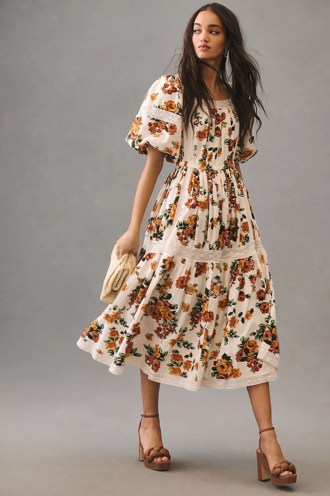 Mille Tiered Square-Neck Dress | Anthropologie (US)