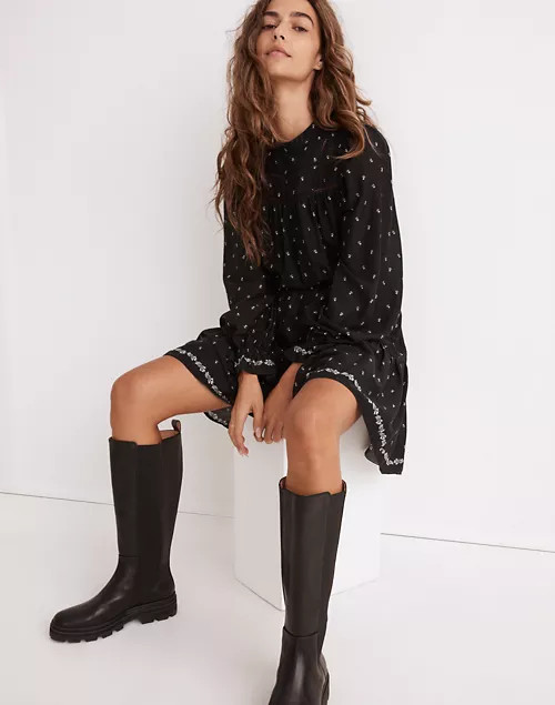 Mockneck Mini Dress in Welsh Blossoms | Madewell