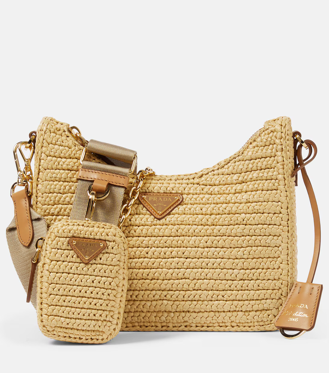 Re-Edition 2005 Small raffia shoulder bag | Mytheresa (UK)