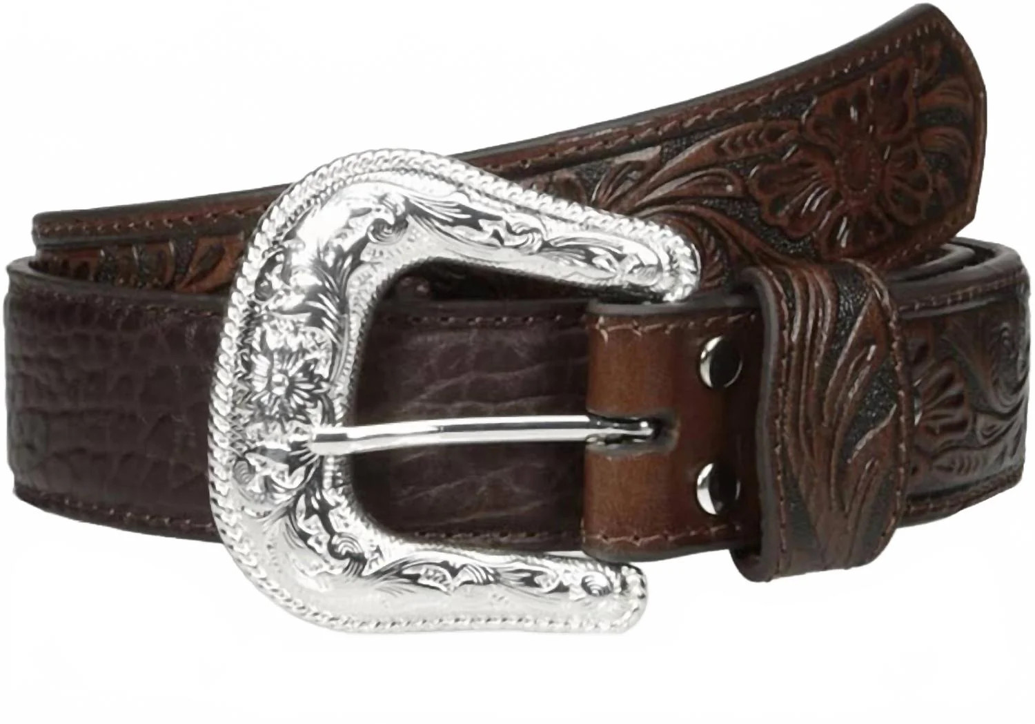 Men's Brown Western Bullhide Belt | Shop Simon