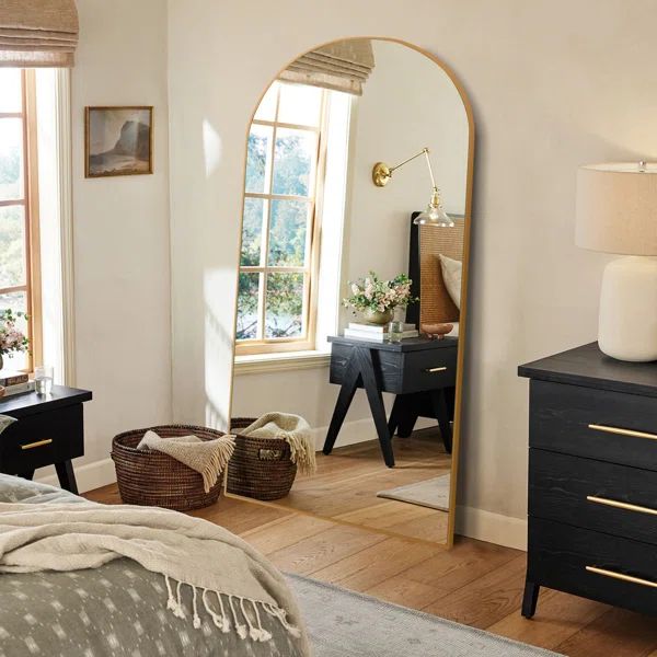 Egbert 71×32 Inch Oversized Arched Wood Full Length Mirror | Wayfair North America