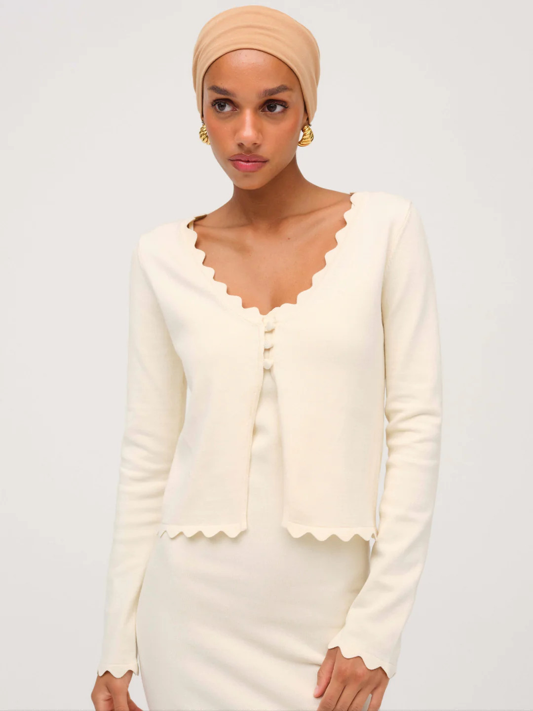 Sisi Scallop Knit Cardigan | For Love & Lemons