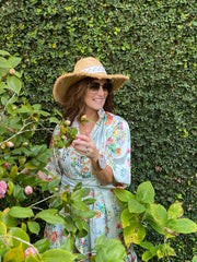 Sue Sartor Flounce™️| Sea Foam Floral Parterre Print ~ Hand Loom Silk | SUE SARTOR