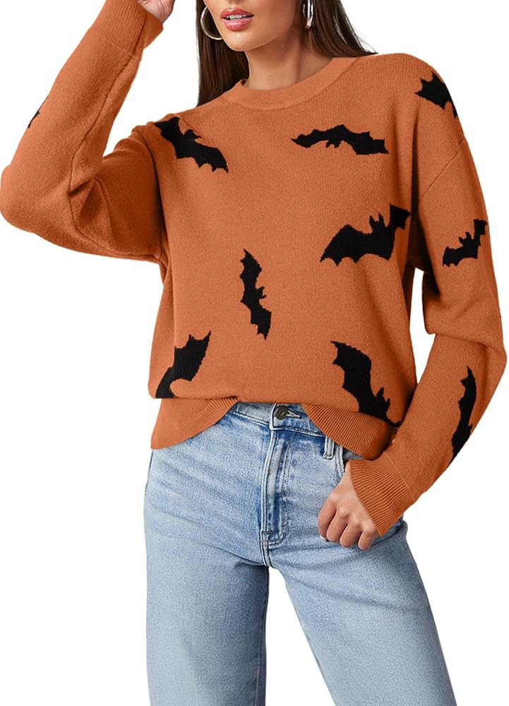 Dokotoo Sweaters for Women Casual Crewneck Long Sleeve Floral Print Cable Knit Pullover Sweater T... | Amazon (US)