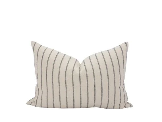 OLIVER  14x20 14x36 Cream and Black Stripe Lumbar Pillow - Etsy | Etsy (US)