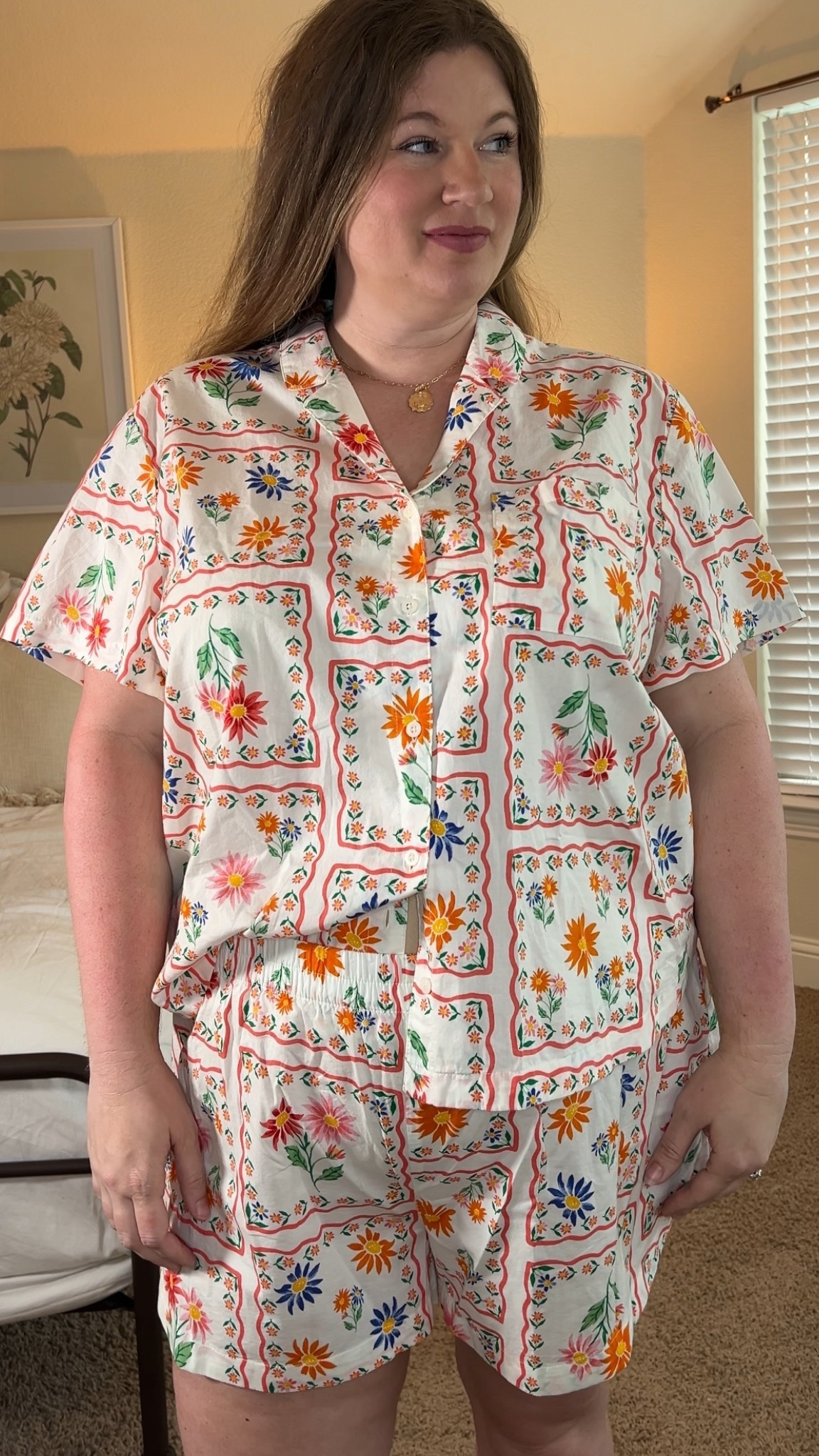 These pajamas kinda give granny quilt energy and I like it. I’m in the XXL, true to size. I’m a size 20/1X and about 5’10 for reference : )

#LTKPlusSize #LTKSummerEdit #LTKFindsUnder50