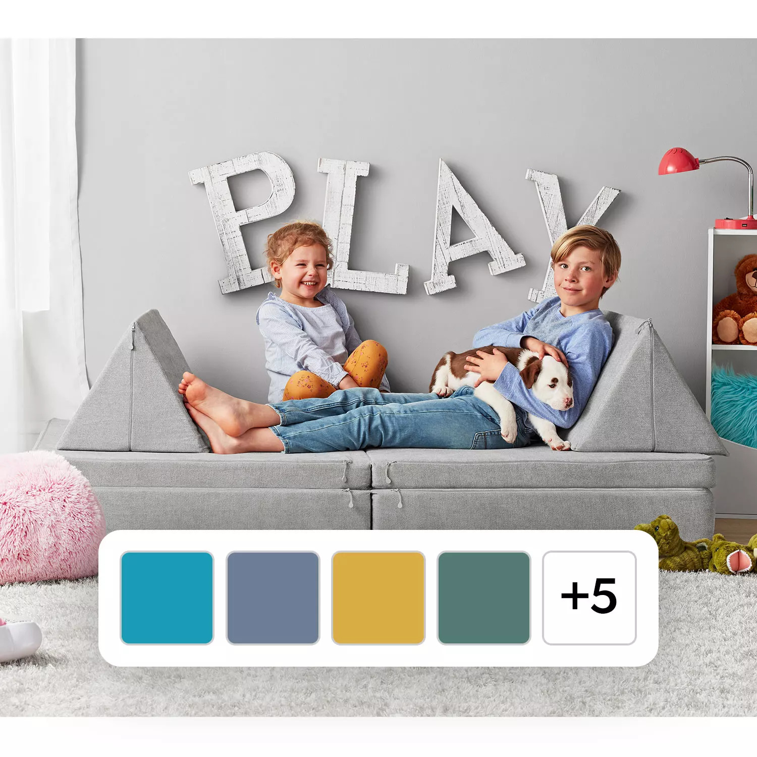 Member's Mark Kids Explorer Sofa, Sidewalk:- Sidewalk | Sam's Club
