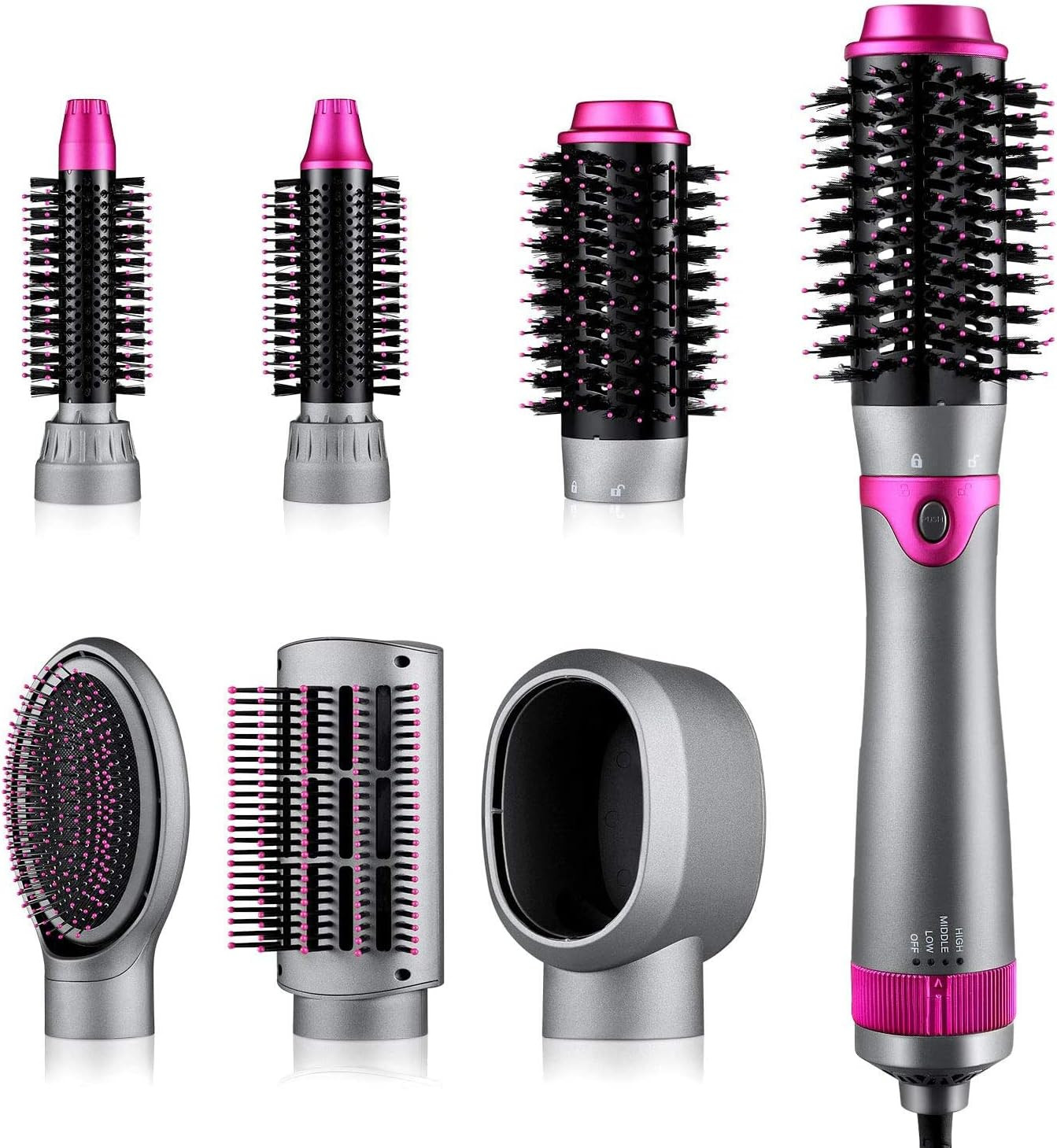 6 in 1 Hair Dryer Brush and Volumizer, Detachable Styler, One-Step Hot Air for Straightening Curl... | Amazon (US)
