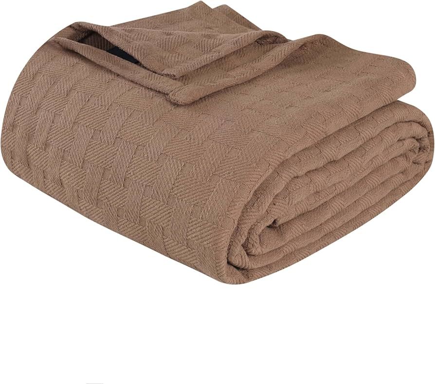 Superior 100% Cotton All-Season Blanket, Basket Weave Design, Soft, Comfy Cover for Bed, Bedding,... | Amazon (US)