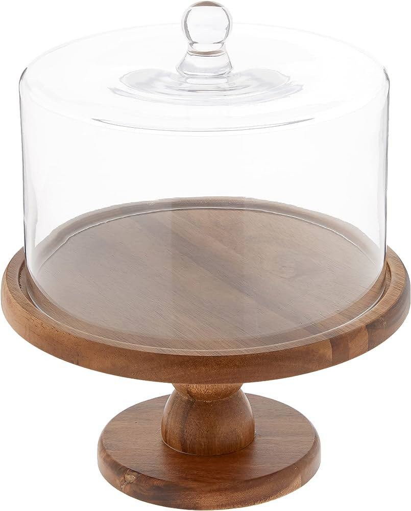 American Atelier , Brown Madera Pedestal Plate with Lid – Domed Serving Cake Stand – for Cupc... | Amazon (US)
