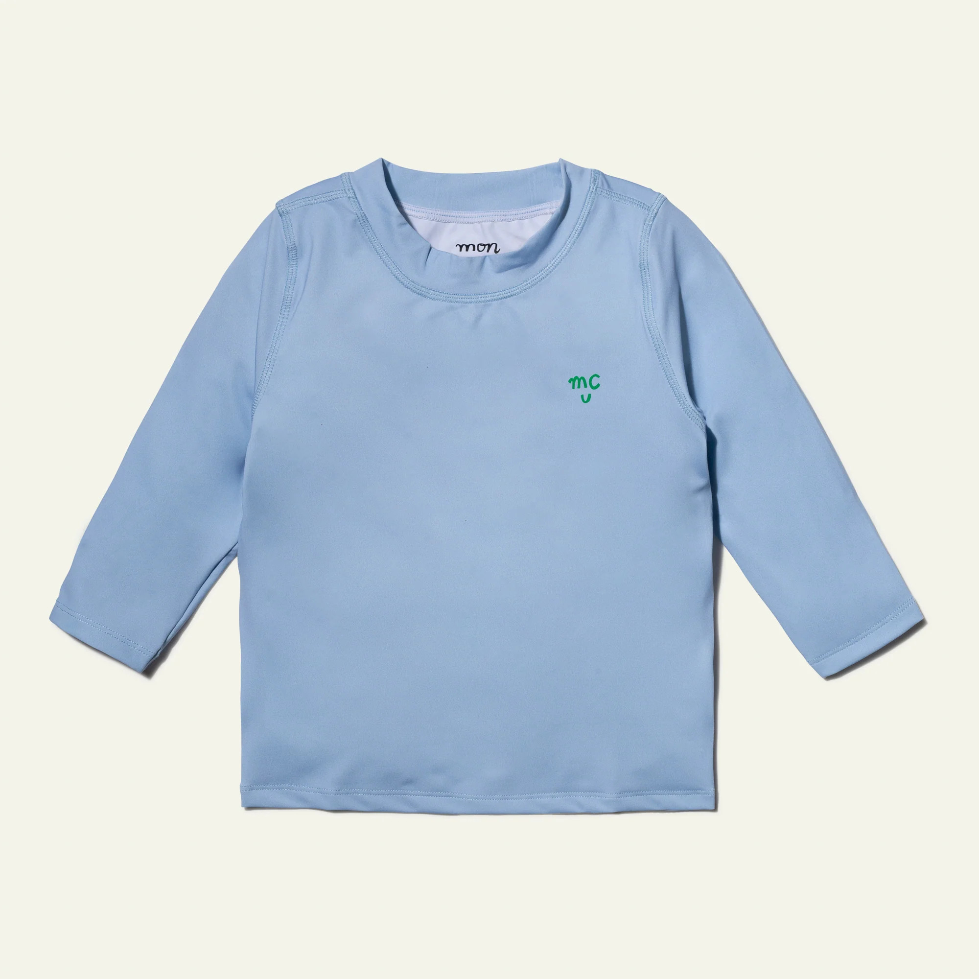 UFP 50+ Recycled Polyester Placid Blue Kid Rashguard | Mon Coeur
