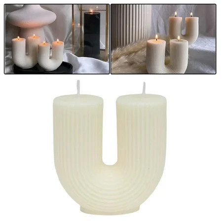 U Shaped Wax Decorative Candle Photo Prop Birthday Gift Bath Yoga white | Walmart (US)