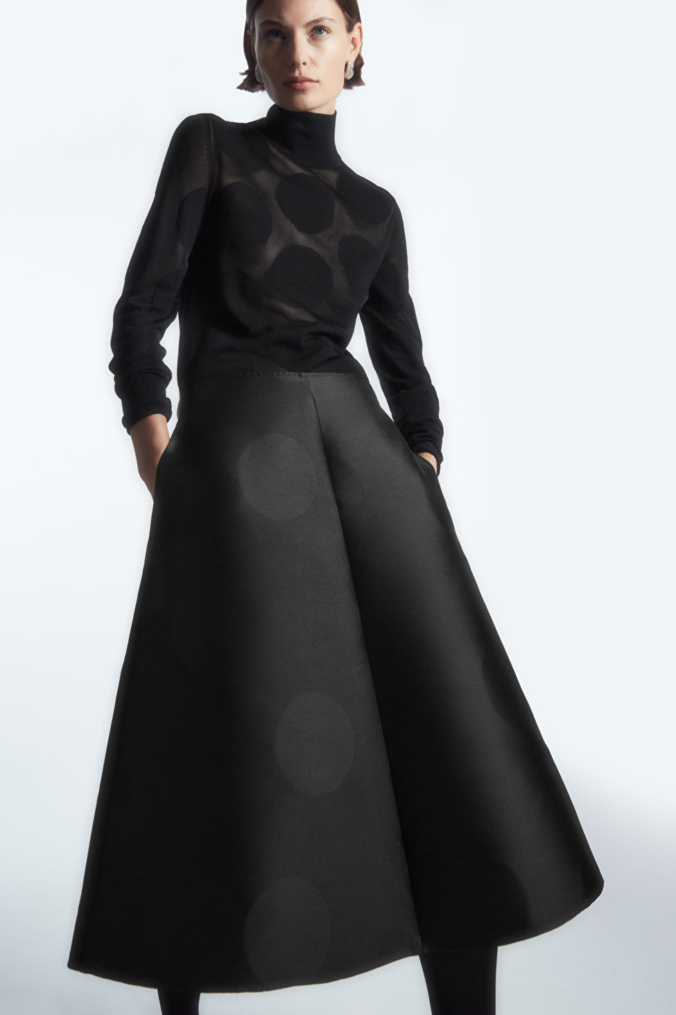 POLKA-DOT TAFFETA MIDI SKIRT | COS (US)