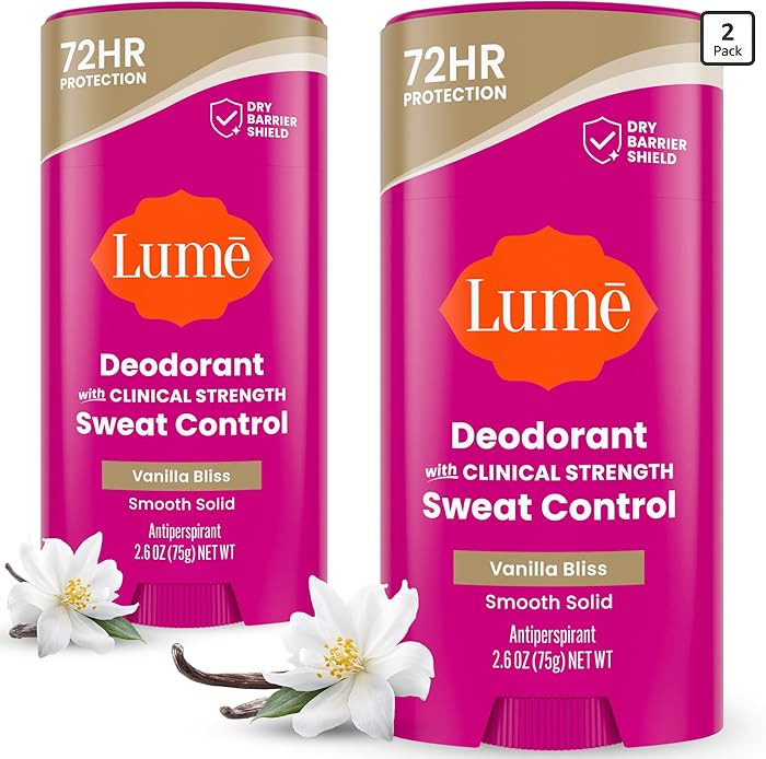 Lume Deodorant Plus Sweat Control - Smooth Solid Stick - Maximum Strength Antiperspirant - 72 Hou... | Amazon (US)