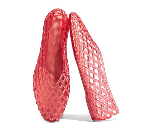 LUCKY STEP Women's Jelly Ballet Flats Mesh Casual Comfortable Jellies Shoes Clear Hollow Breathab... | Amazon (US)