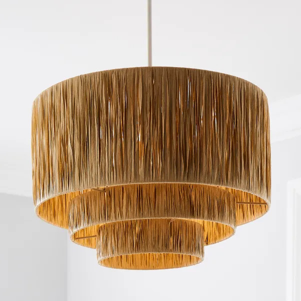 Ruolan Raffia 3 Tier Pendant Shade | Dunelm (migrated)