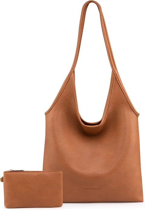 Montana West Slouchy Hobo Bags for Women Soft Designer Shoulder Purses Ladies Top Handle Handbag | Amazon (US)