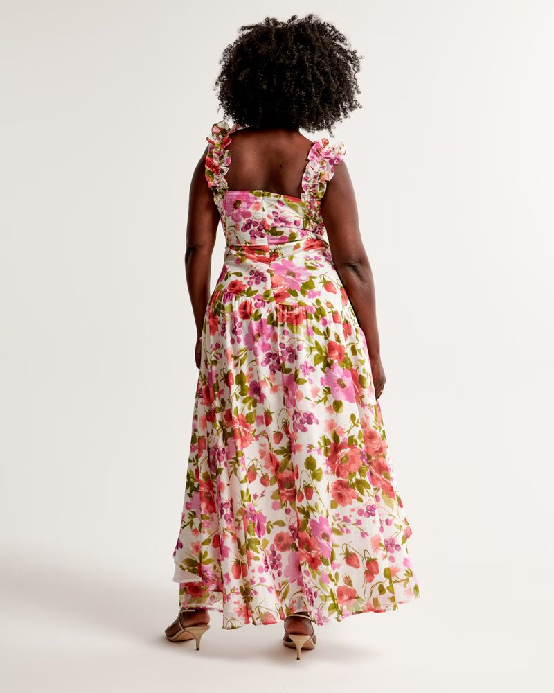 Women's Ruffle Strap High-Low Maxi Dress | Women's The A&F Wedding Shop | Abercrombie.com | Abercrombie & Fitch (US)