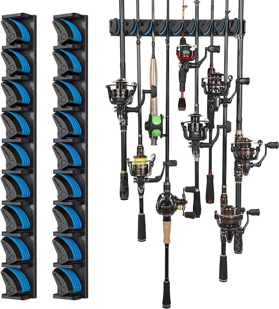 PLUSINNO 2 pack Vertical Fishing Rod rack, Wall Mounted Fishing Rod holder, 2 Packs Fishing Pole ... | Amazon (US)