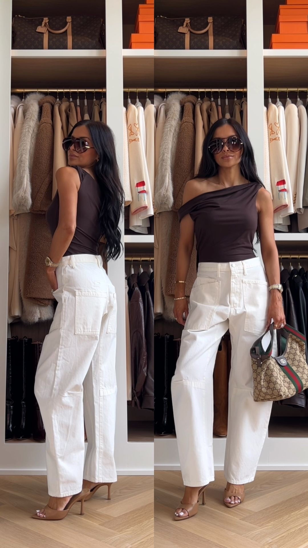 Summer outfit ideas / summer date night
Reformation off the shoulder top
Nili Lotan ecru barrel jeans
Mango tan heels

#LTKOver40 #LTKmomlife #LTKPetite