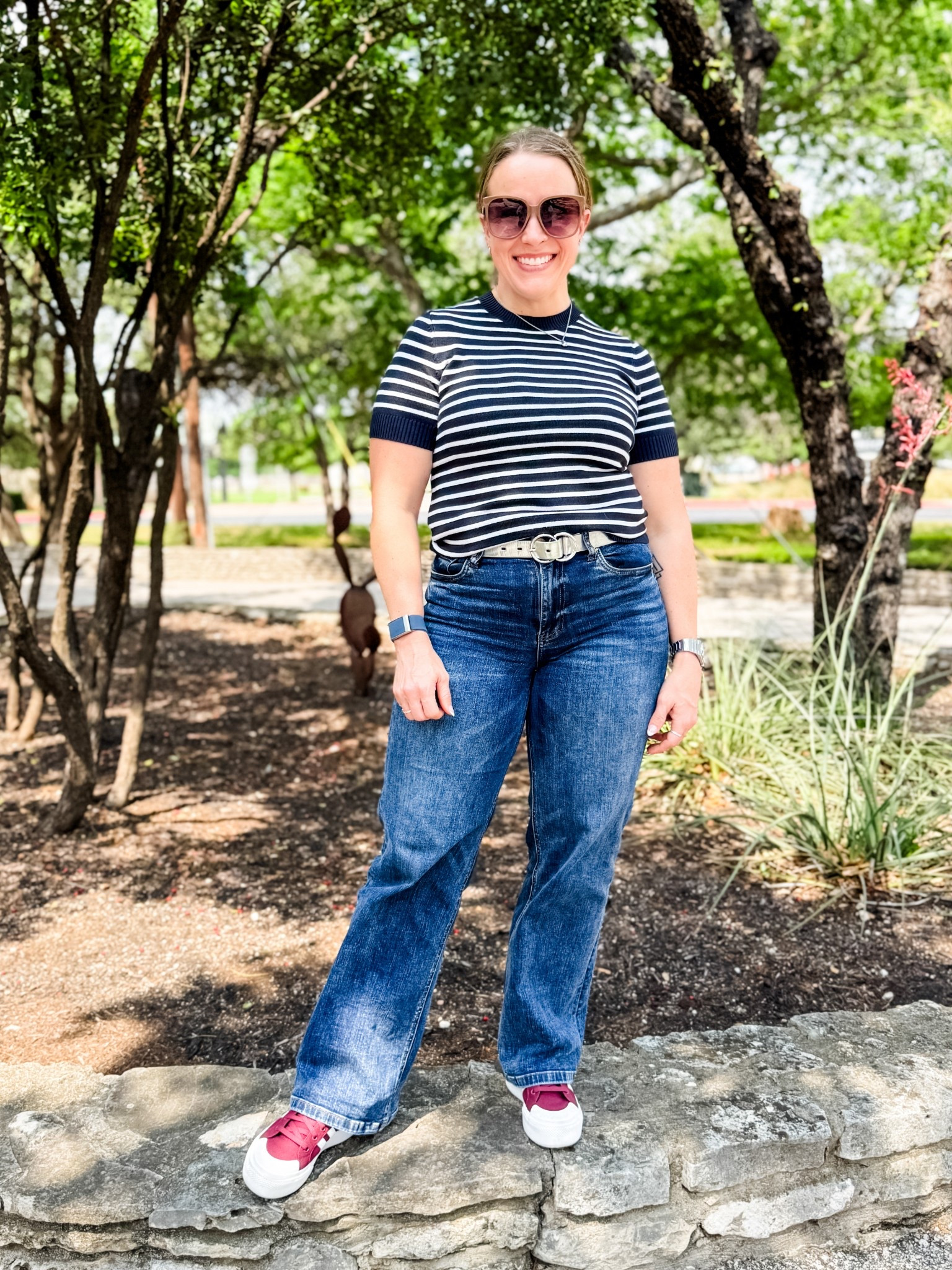 A navy and white striped shirt (it’s bloused at my waist and would work well for a long torso person), wide leg jeans, and burgundy sneakers for yesterday’s outfit!

#houseofcolour #hoc #houseofcolourpflugerville #houseofcolourusa #coloranalysis #houseofcolouraustin #hocsummer 

Tommy Hilfiger
Kut from the Kloth
Adidas 

#LTKPetite #LTKStyleTip #LTKShoeCrush