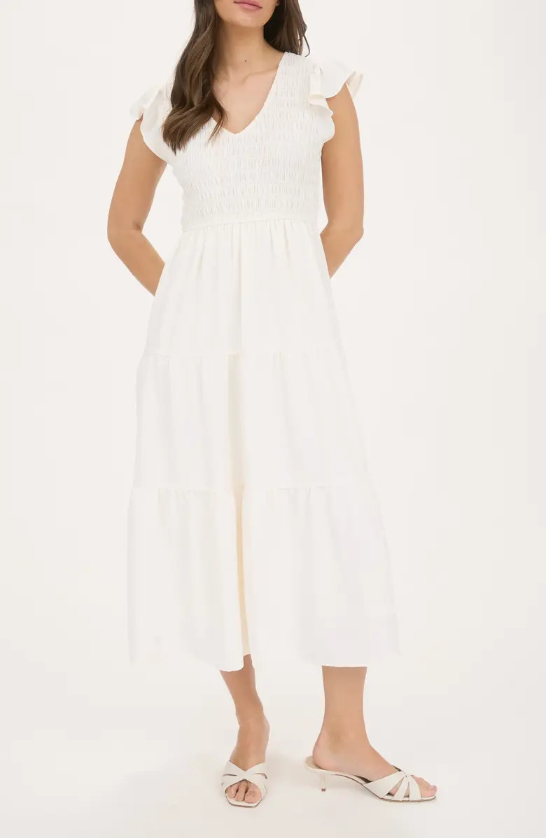 Blu Pepper Flutter Sleeve Midi Dress | Nordstromrack | Nordstrom Rack