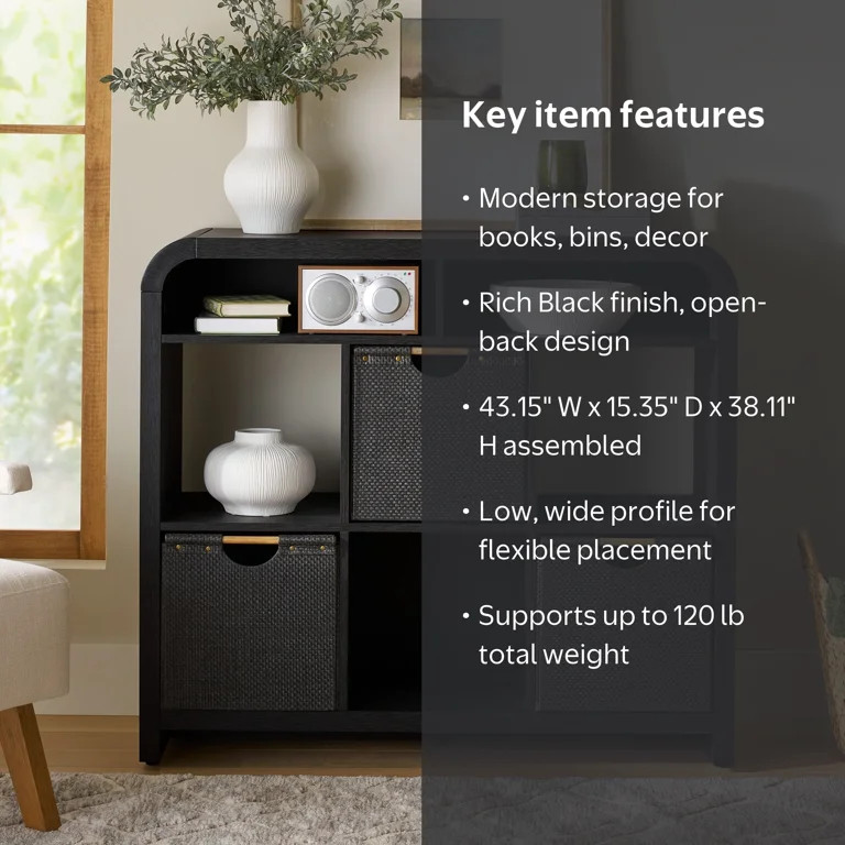 Better Homes & Gardens Juliet 6 Cube Storage Organizer, Rich Black | Walmart (US)