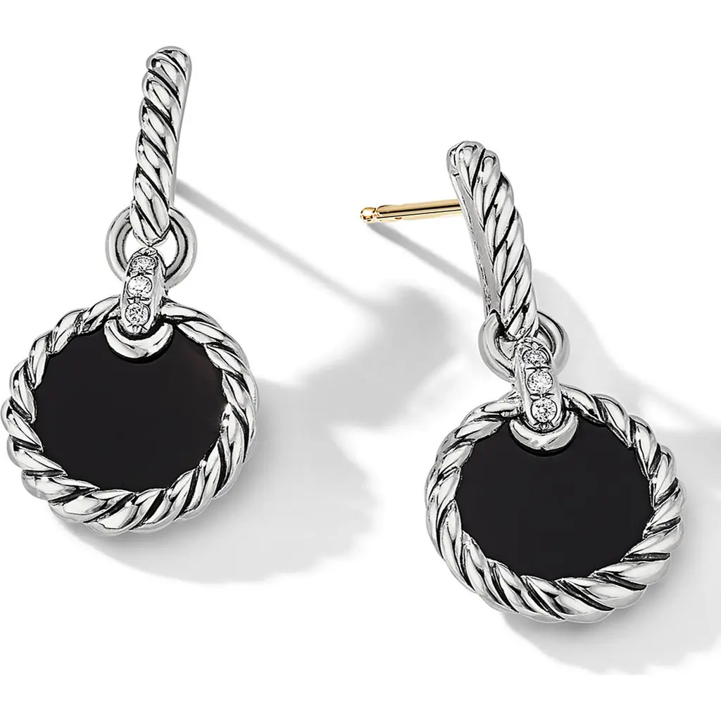David Yurman Elements Drop Earrings with Pavé Diamonds in Black Onyx/Silver at Nordstrom | Nordstrom