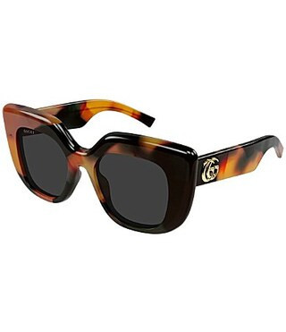 Gucci Women's GG Softy 50mm Butterfly Sunglasses - Shiny Macro Spotted Milky Amber Havana | Dillard's