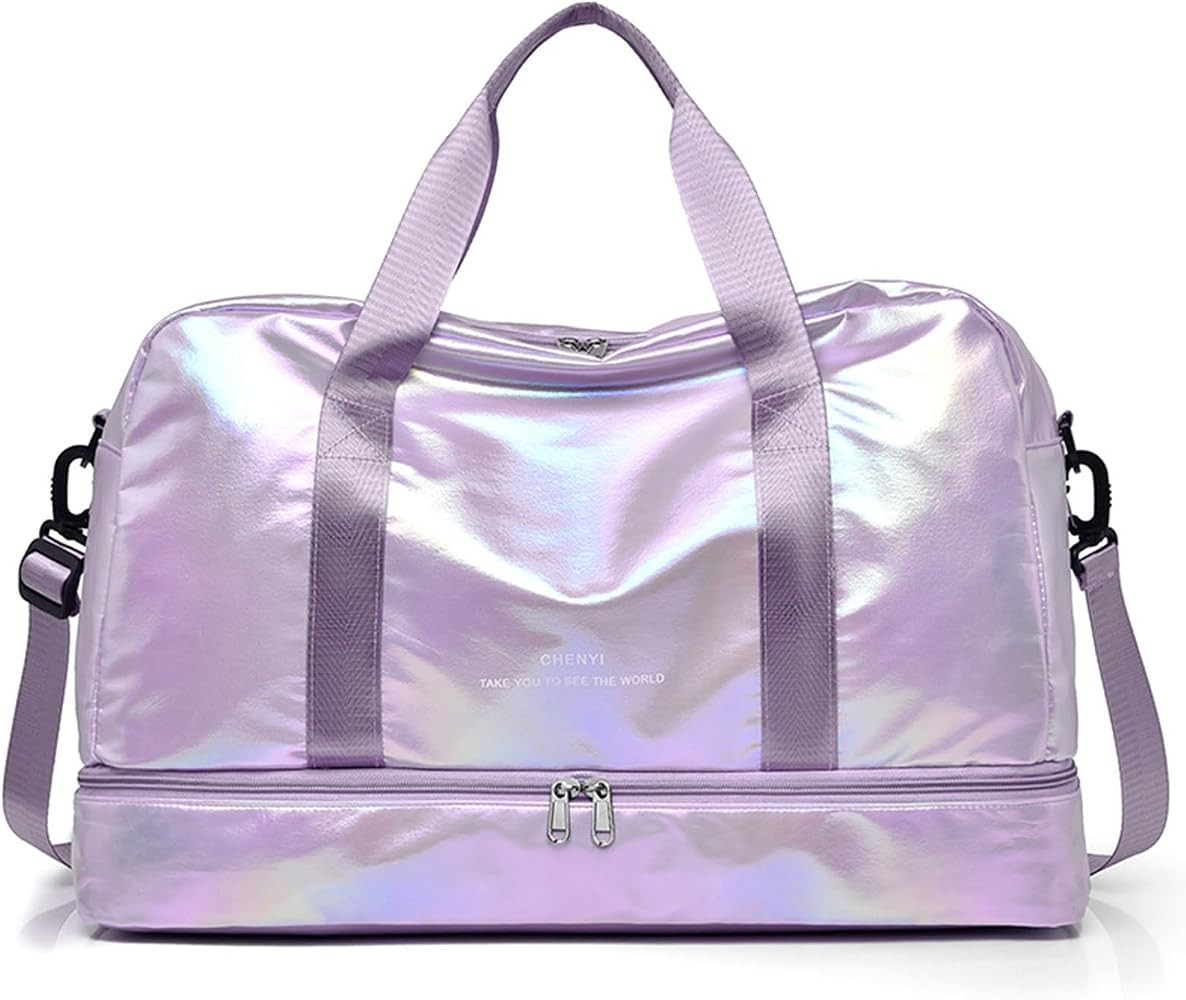 Gym yoga Bag Dry Wet Separated,Sports Travel Duffel Bag,Weekender Overnight Carry On Bag with Sho... | Amazon (US)