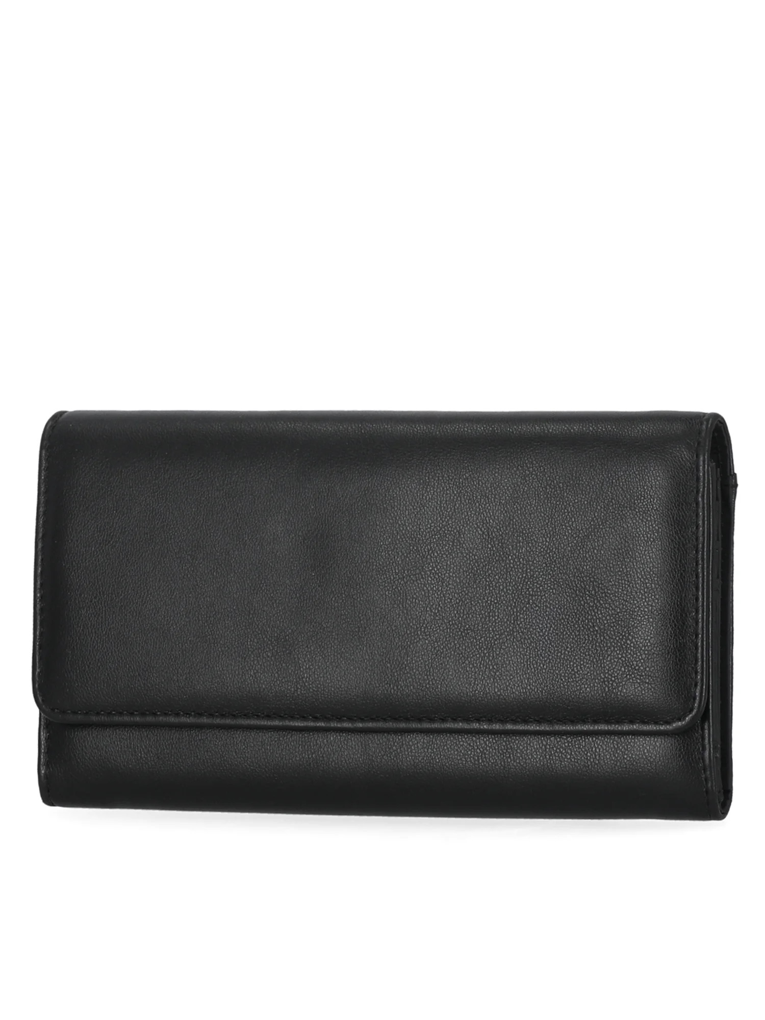 Time and Tru Women's Piper Clutch Wallet, Solid Black | Walmart (US)