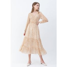 Lightsome Leopard Printed Ruffle Wrapped Maxi Dress | Chicwish