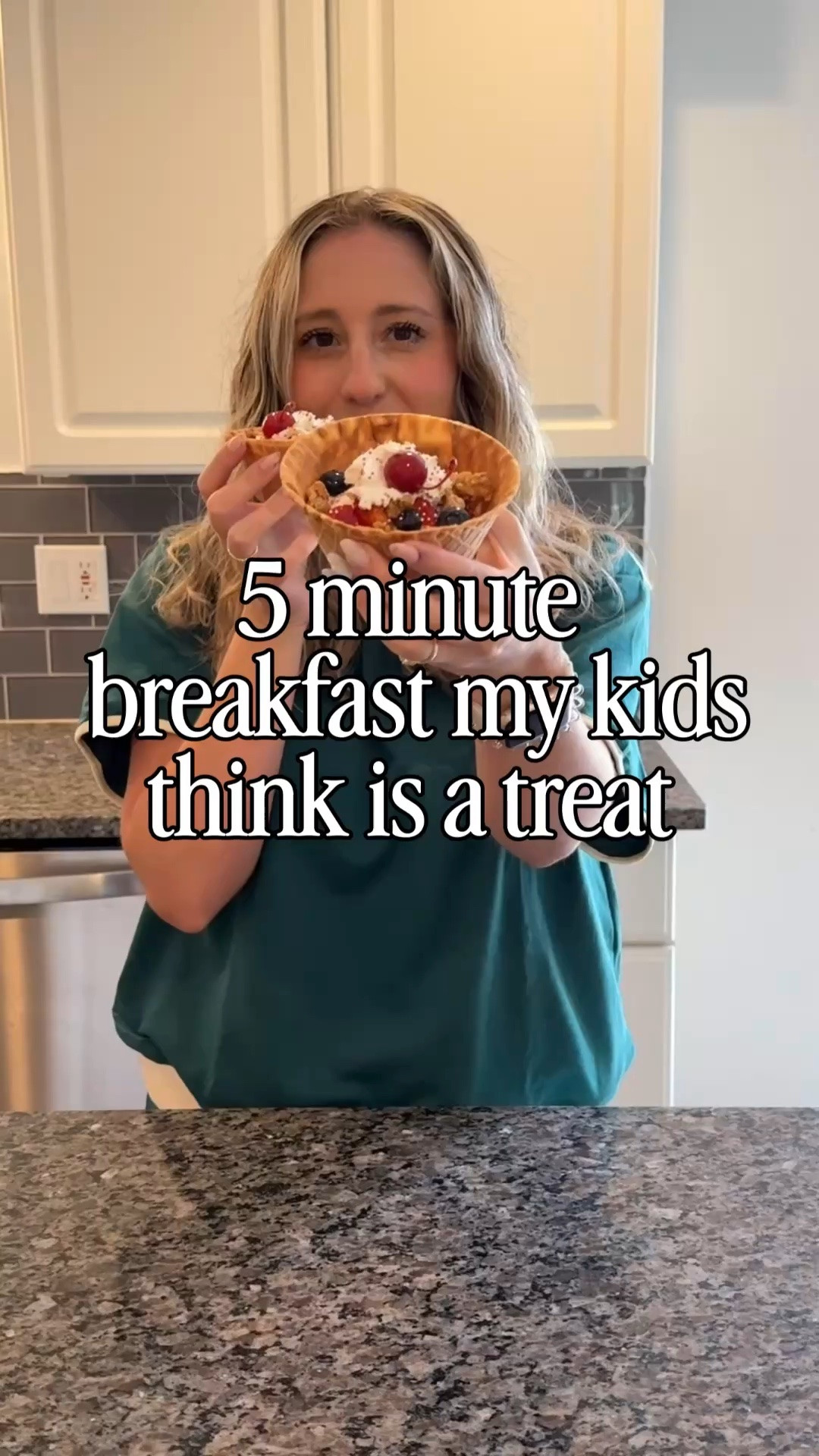 5 minute breakfast my kids think is a treat!!
Waffle bowl/ ice cream bowl yogurt with fruit and granola!!! 
@Target

#LTKKids #LTKfoodie #LTKdayinmylife