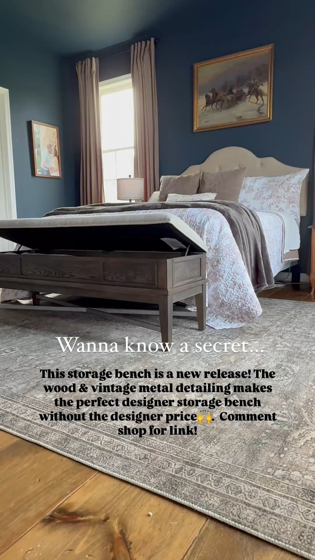 💥shop by clicking the thumbnails below 👇. Storage bench, bedroom bench, moody bedroom, romantic bedroom, designer inspired, bedding, curtains, bedroom curtains, bedroom pillows, bedroom storage, affordable furniture, affordable bedroom furniture, bedroom furniture, designer inspired, designer looks for less, neutral bedding, bedroom rug, rug, vintage rug

#LTKStyleTip #LTKSaleAlert #LTKHome