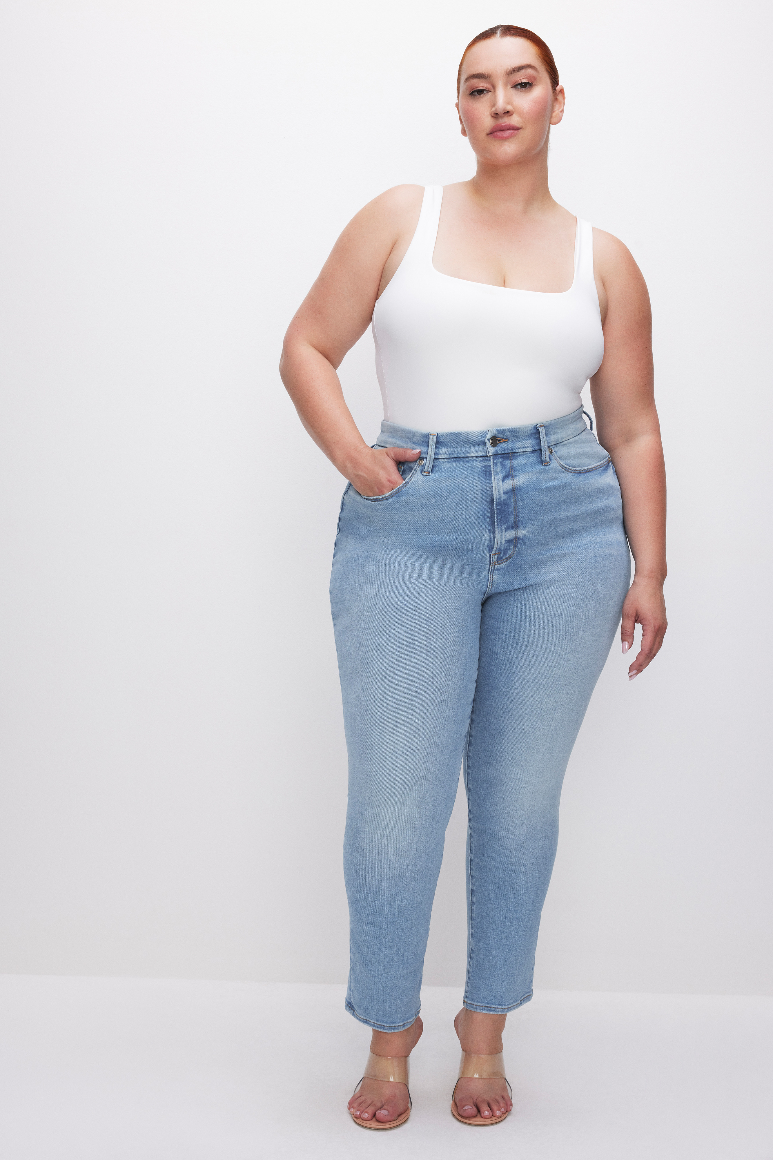 ALWAYS FITS GOOD CLASSIC SLIM STRAIGHT JEANS | Good American