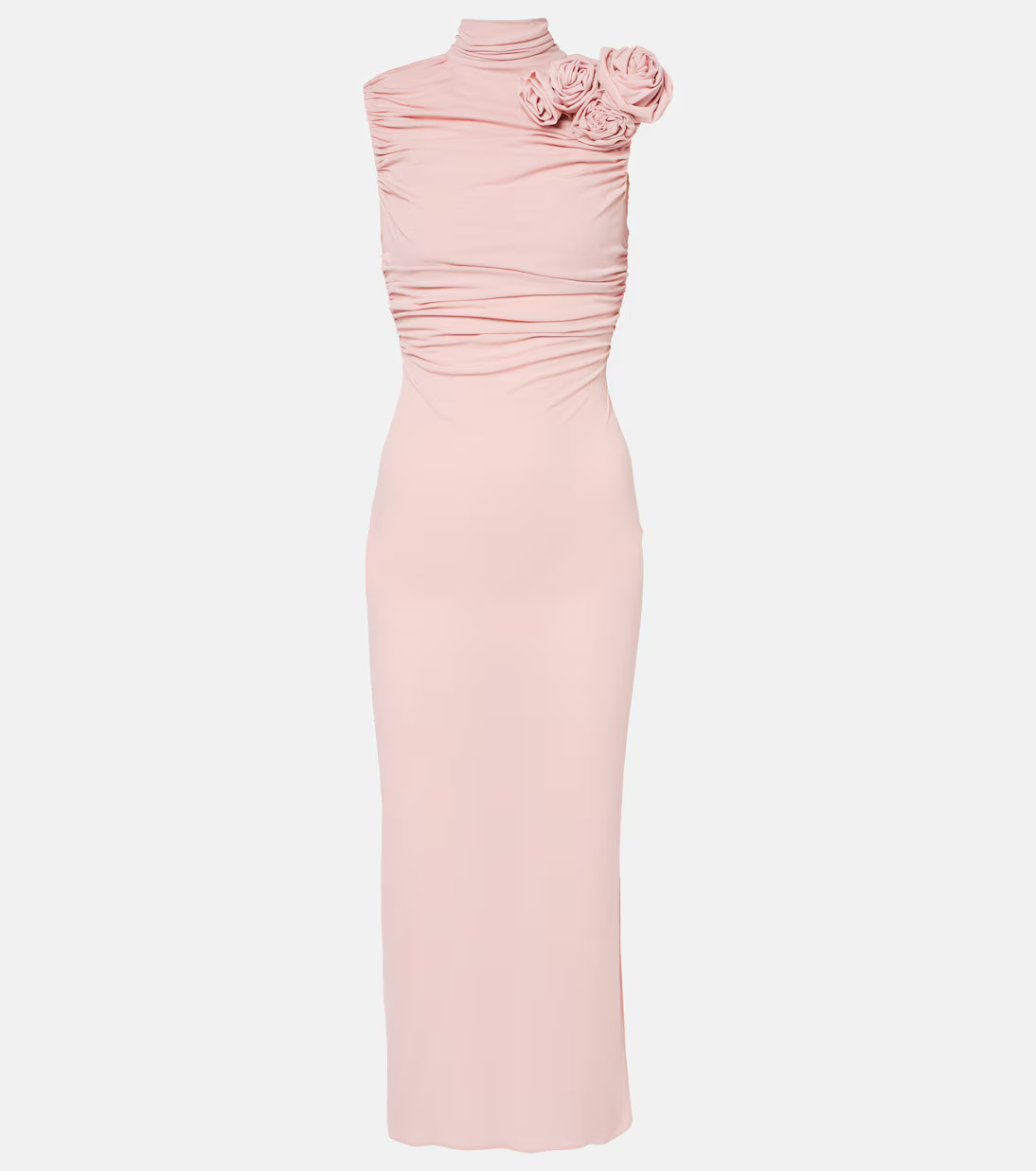 Ruched silk-blend midi dress | Mytheresa (INTL)