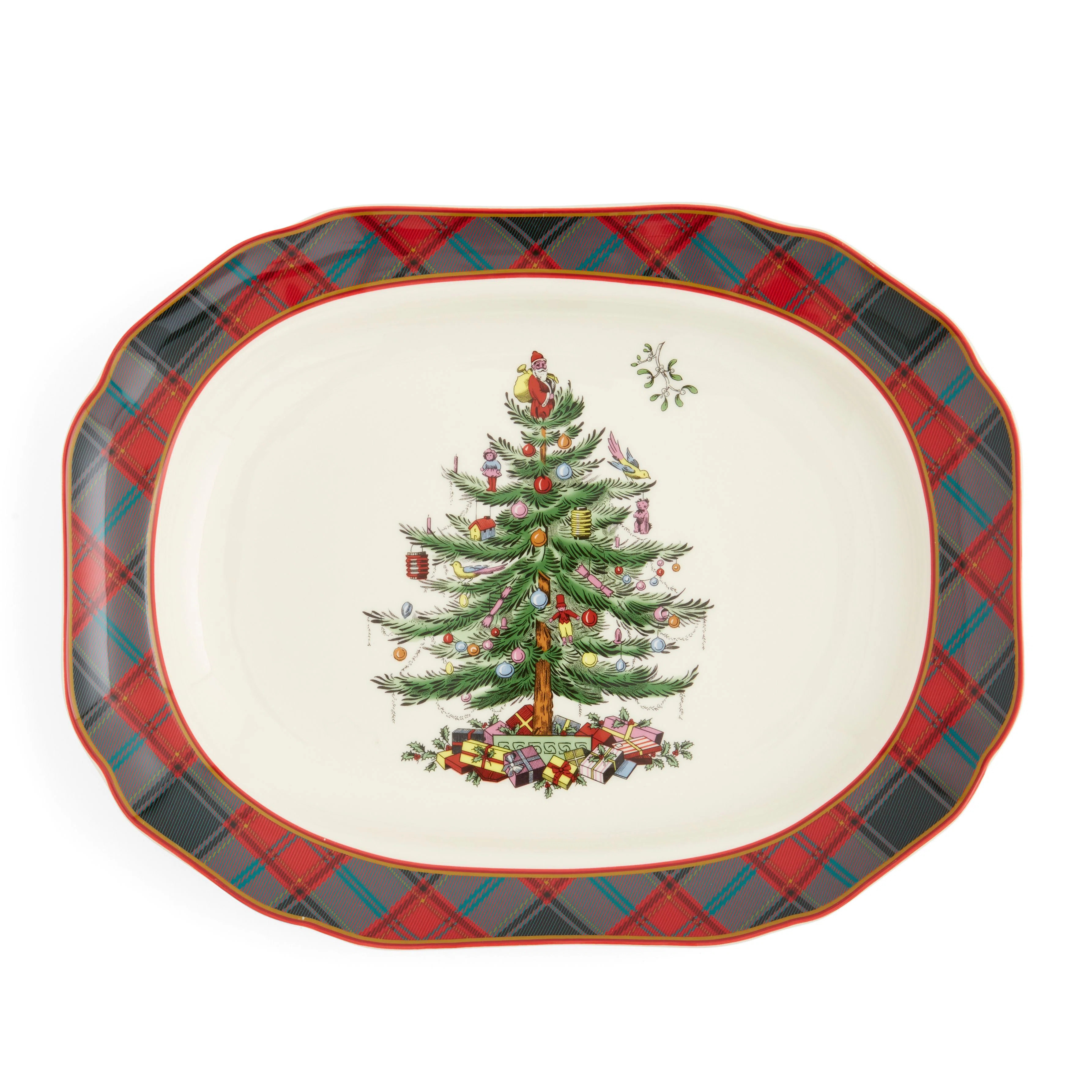 Spode Christmas Tree Tartan Rectangular Platter 14" | Wayfair North America