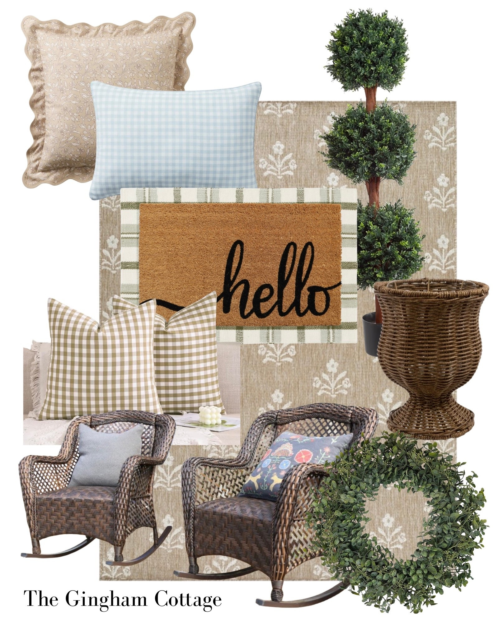 Spring porch refresh checklist 🌿
🌸
• Fresh doormat
• Planters with blooms or greenery
• Cozy outdoor pillows or cushions
• A simple wreath or door hanger
porch, porch decor, gingham, spring 

#LTKHome