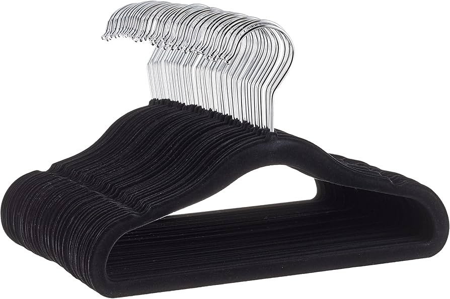 Amazon Basics Kids Velvet, Non-Slip Clothes Hangers for Infant and Toddler, 11.6 in (for baby clo... | Amazon (US)