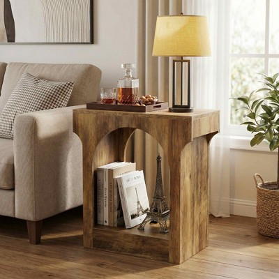 MAYEERTY Narrow 2-Tier End Table, Mid-Century Modern Arched Side Table with Storage Space | Target